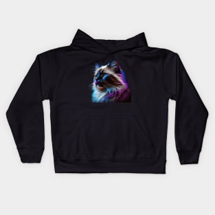 Neon Ragdoll Cat Kids Hoodie